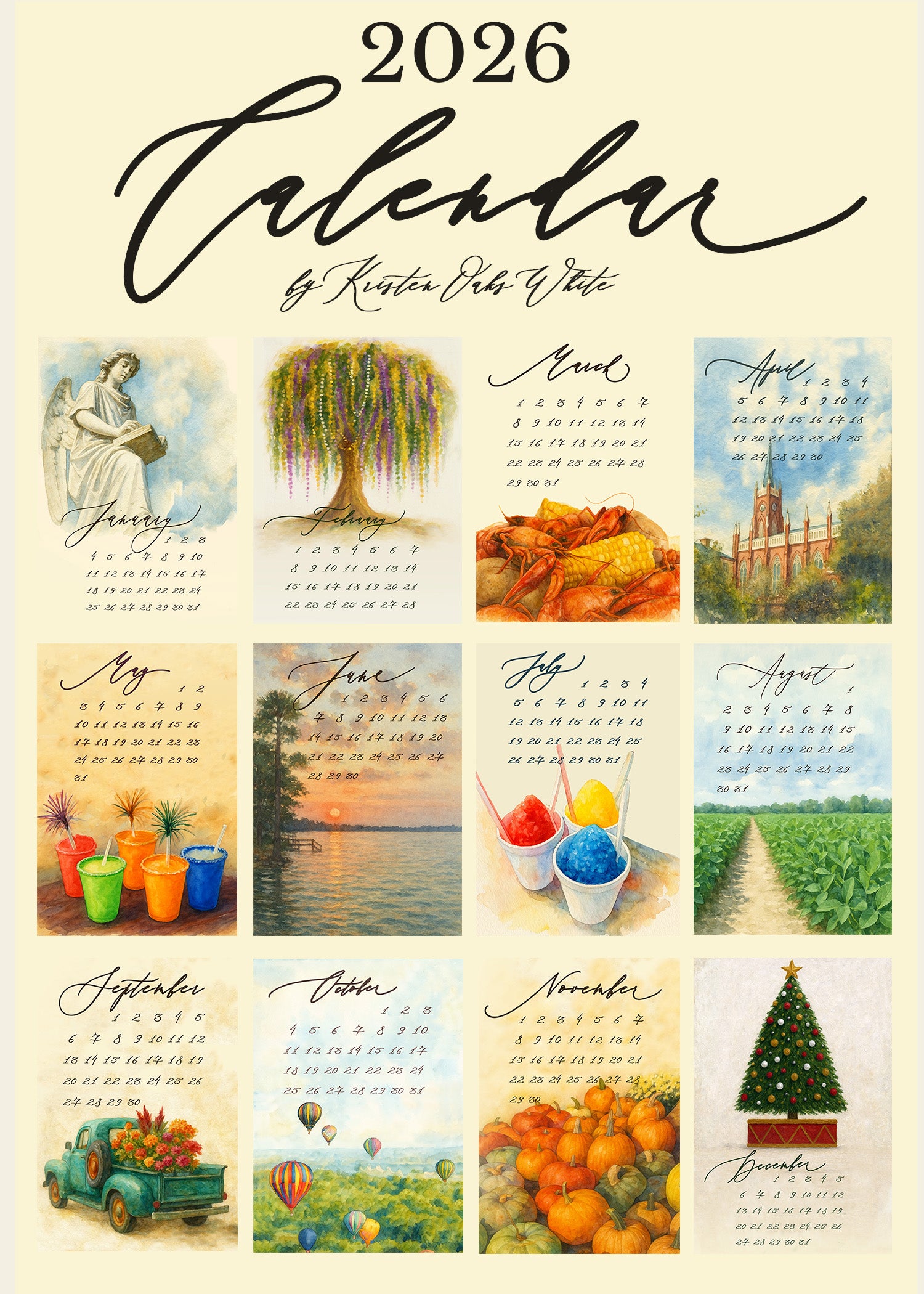 2026 Calendar by Kristen Oaks-White