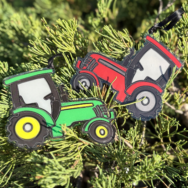 Red Tractor Acrylic Ornament