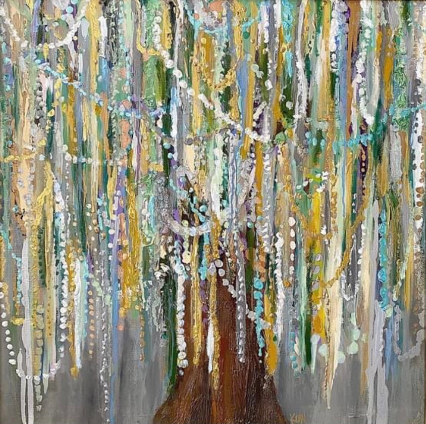 Mardi Gras Bead Tree Print
