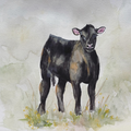 Spring Calf  – Watercolor Farm Art Print