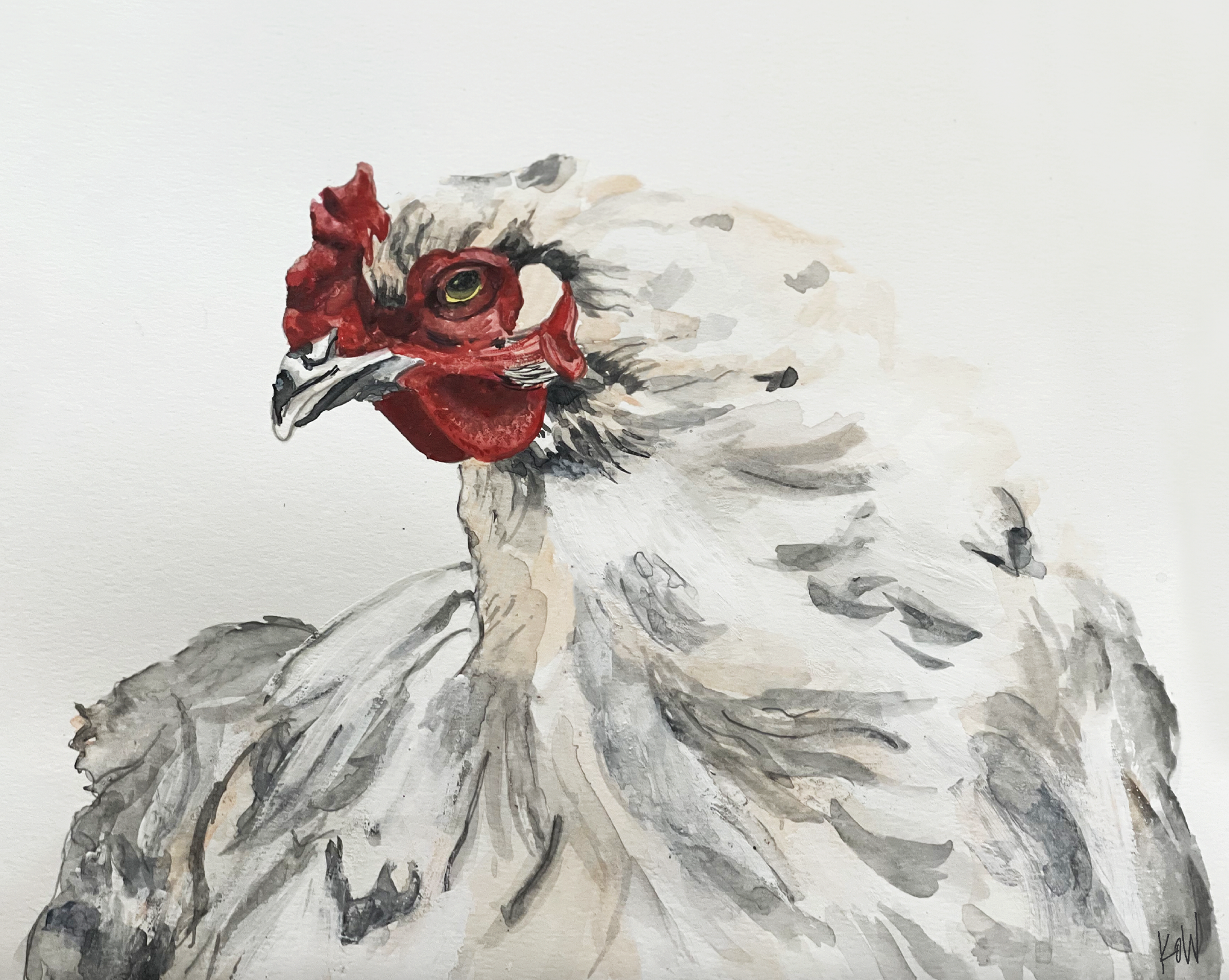 The Watchful Hen – Rustic Poultry Portrait