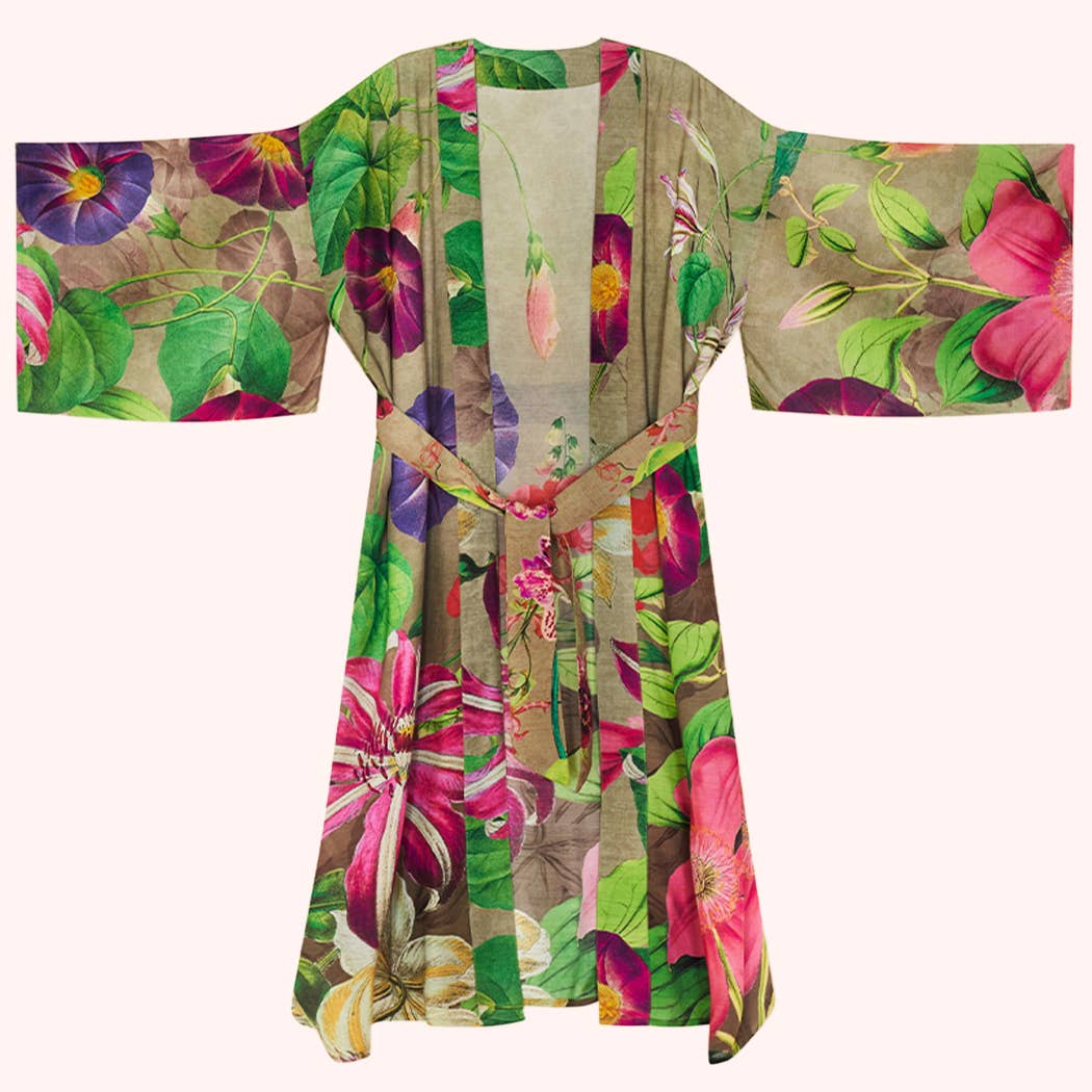 Oversized Botanicals Kimono Gown